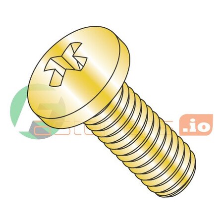 Newport Fasteners #4-40 x 1 in Phillips Pan Machine Screw, Zinc Yellow Steel, 10000 PK 314492